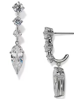 Nadri Lucia J Rhinestone Hoop Drop Earrings